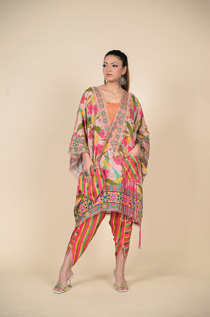 Kaftan-Style Silhouette Enhanced by Ethnic Motifs, Cotton Muslin - #ISH-22-02