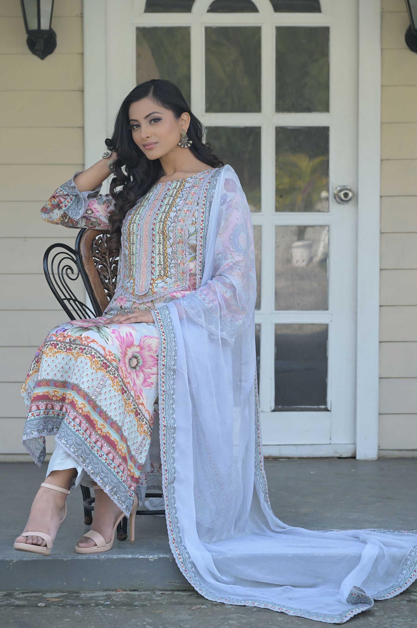 Multi Color Print Suit Set, Cotton Muslin - Summer Collection #ISH-010-02