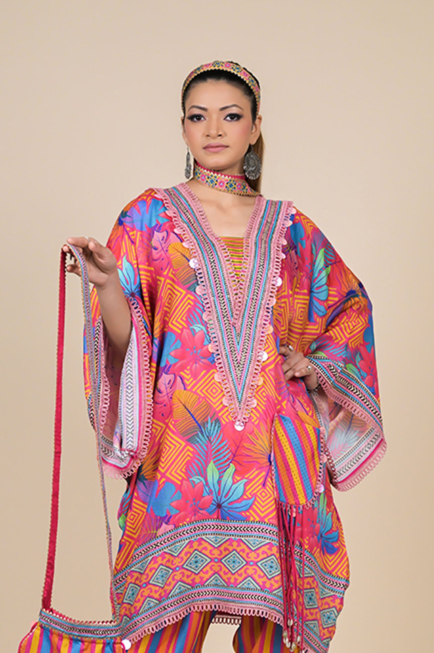 Vibrant Multicolored Bohemian Dress - Unleash Your Free Spirit - Cotton Muslin #ISH-23-02