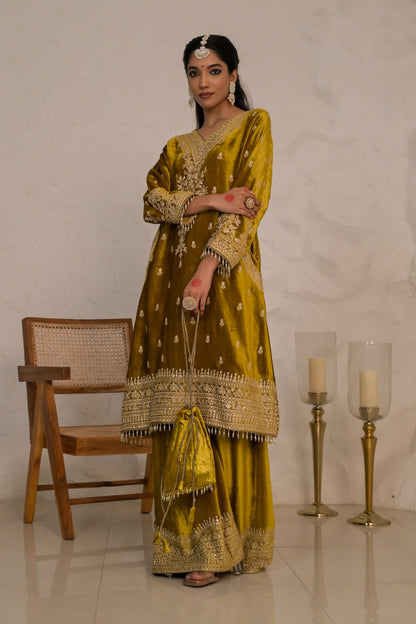 Mustard Brown Velvet Suit set – Noor Evening Glow