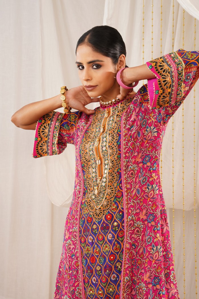 Riwayat - Pink Multicolor Choga Suit Embroidered Elegance