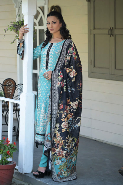 Embroidered Pakistani Cotton Muslin Suit - Summer Collection #ISH-016-02