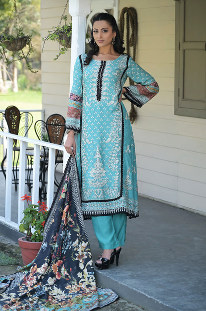 Embroidered Pakistani Cotton Muslin Suit - Summer Collection #ISH-016-02