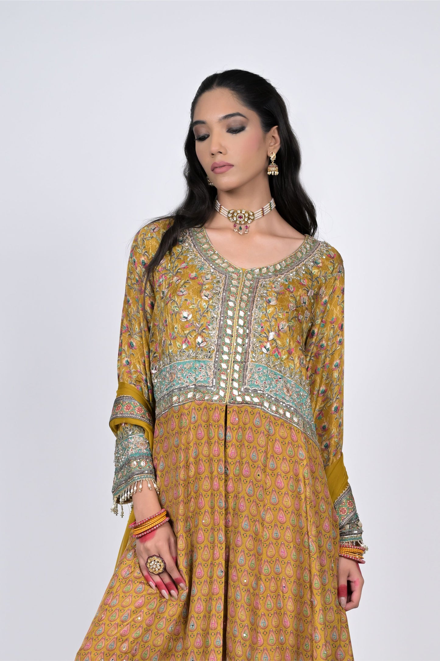 Royal Grandeur in Mustard: Rajwada Rivaaz Anarkali Suit