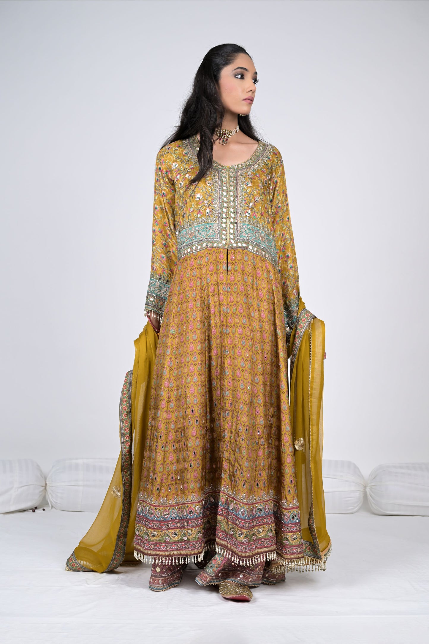 Royal Grandeur in Mustard: Rajwada Rivaaz Anarkali Suit