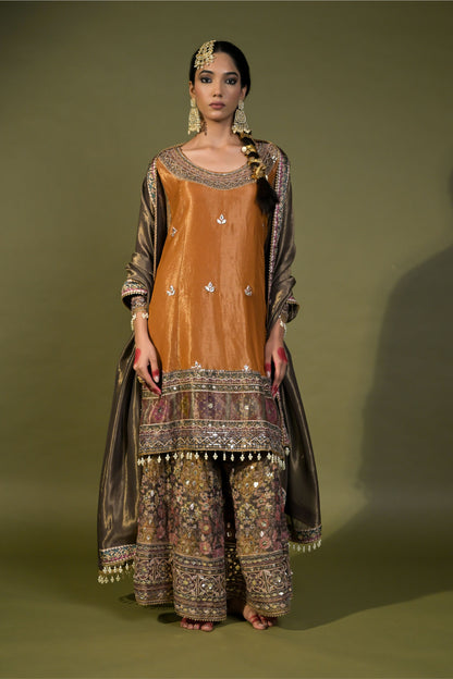 Rajwada Riwaaz: Embrace Royalty with Mustard Sharara Suit