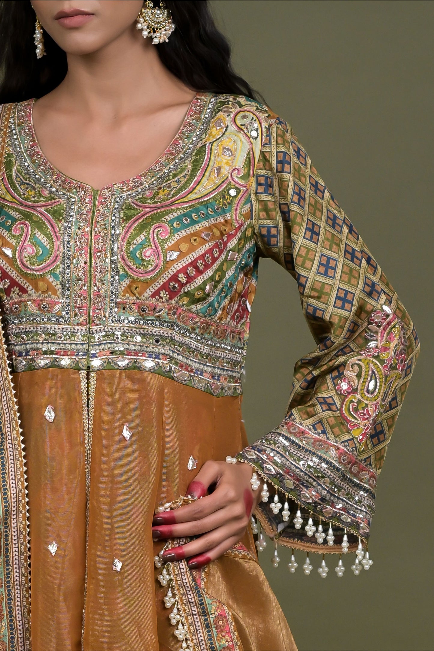 Regal Charm: Rajwada Riwaaz Viscose Crepe Anarkali Suit