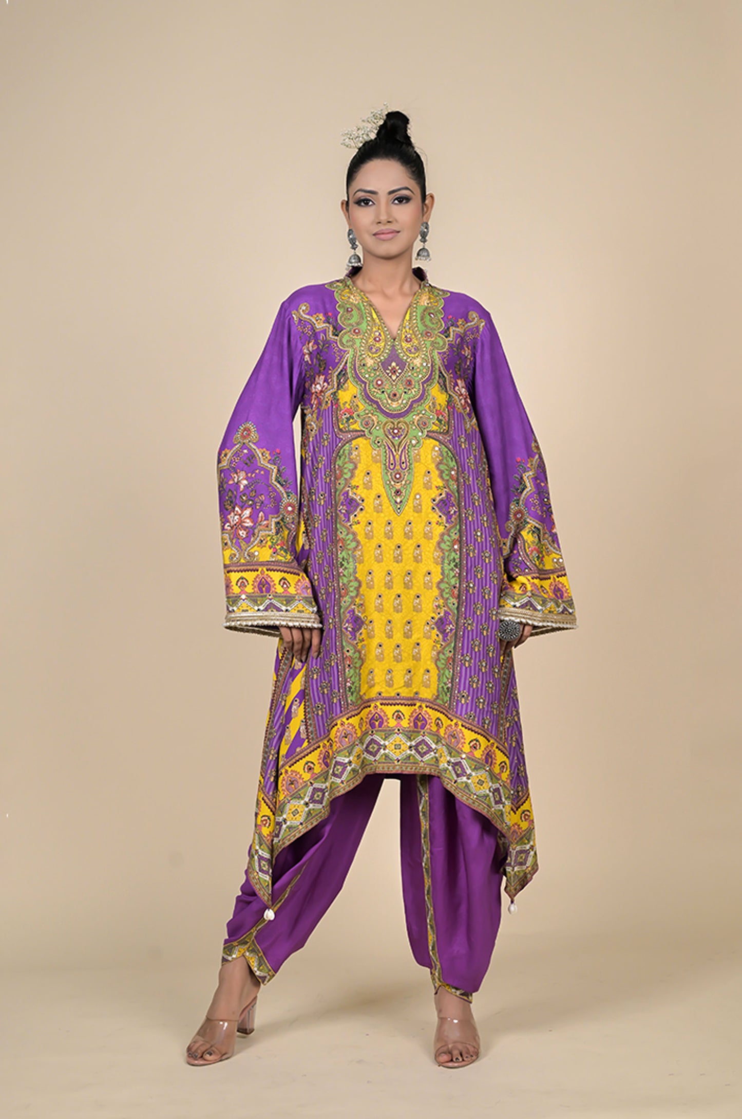 Paisley Print Turquoise Kaftan , Cotton Muslin - Summer Collection #ISH-26-01