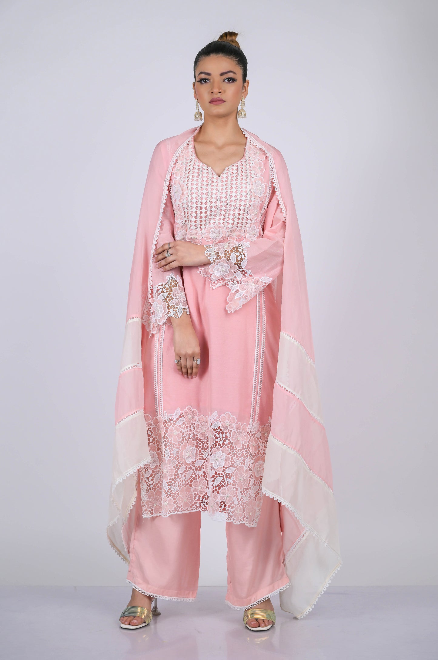 Stunning Blossom Pink Cotton Silk Suit Set - A Touch of Grace and Style - #ISH-53-02