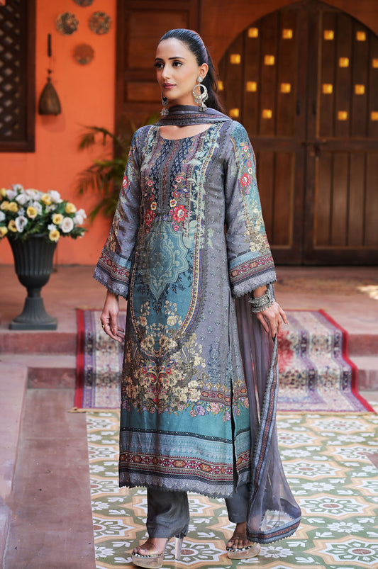 Elegant Pakistani Suit Set, Cotton Muslin - Summer Collection #ISH-05-01