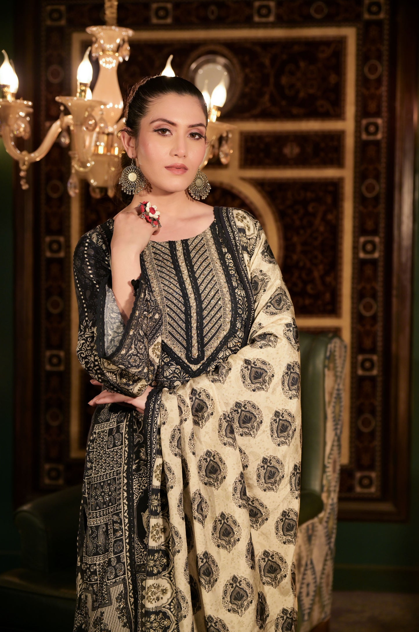 Elegant Traditional Dress - Handcrafted Luxury Ethnic Wear Cotton Muslin #ISH1002