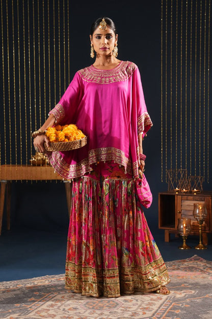 Classic Pink Crepe Choga Suit - Jashn-E-Rang