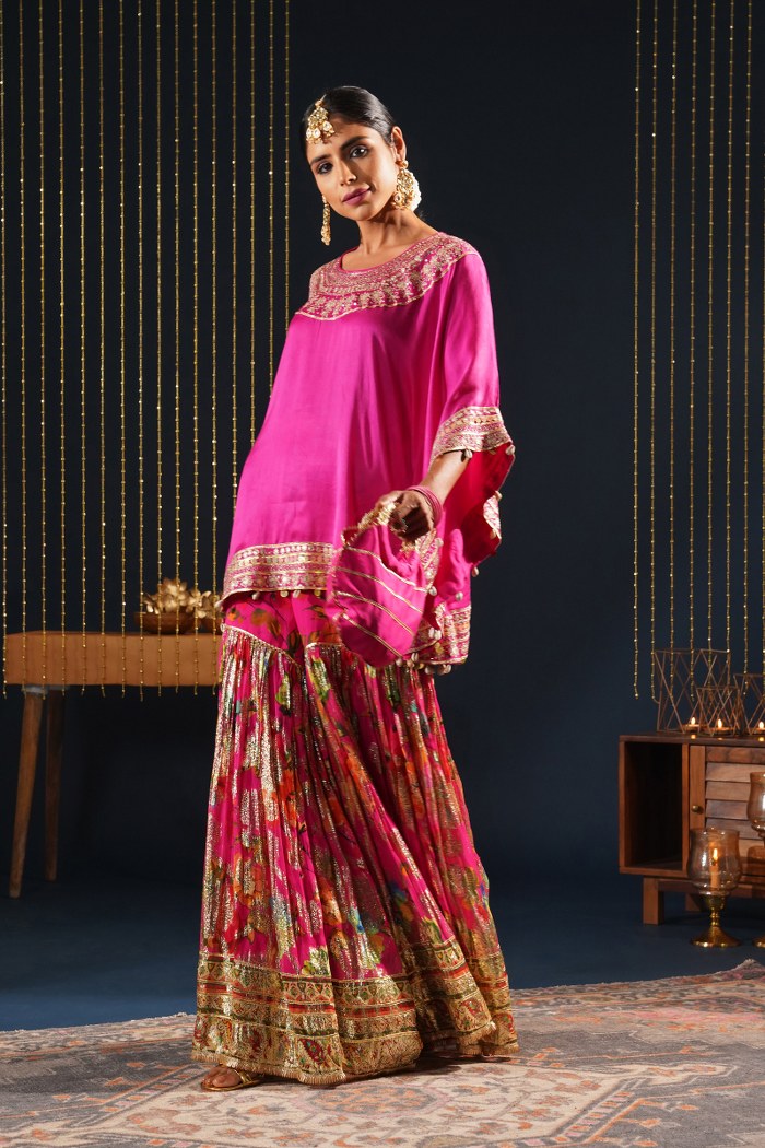 Classic Pink Crepe Choga Suit - Jashn-E-Rang