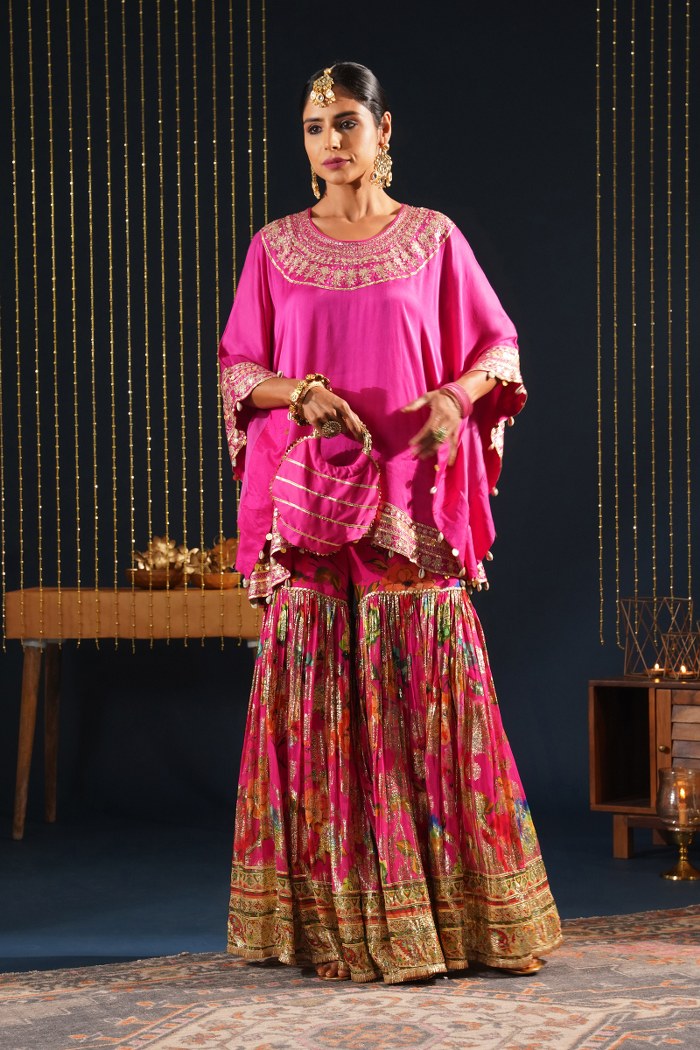 Classic Pink Crepe Choga Suit - Jashn-E-Rang