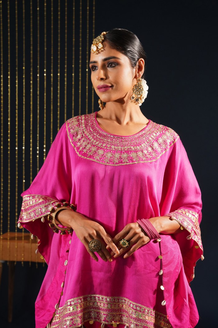 Classic Pink Crepe Choga Suit - Jashn-E-Rang