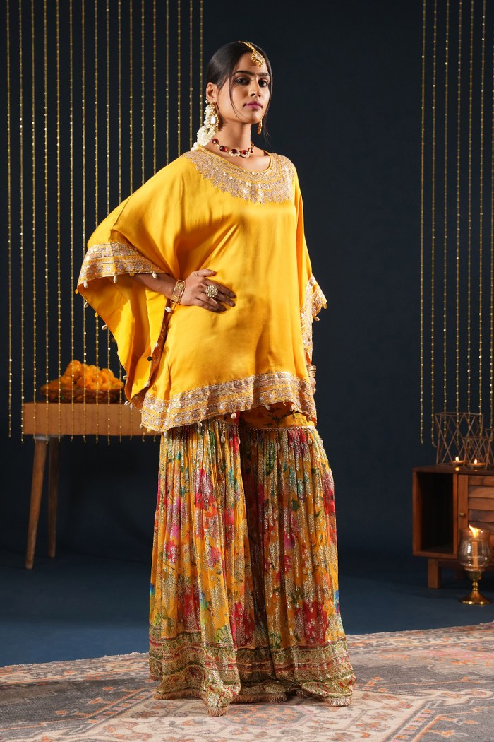 Classic Mustard Crepe Choga Suit - Jashn-E-Rang