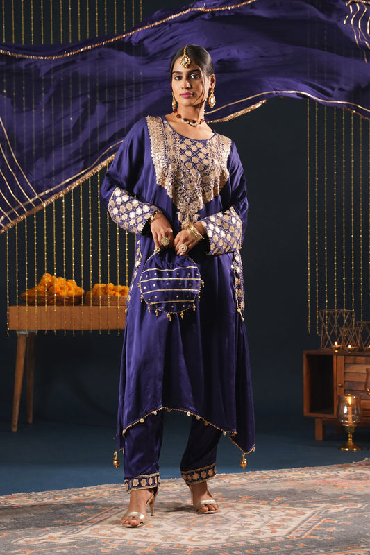 Luxurious Blue Choga Suit Set - Jashn-E-Rang Festive Suit