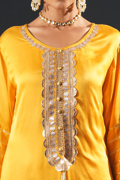 Mustard Crepe Choga Suit Effortlessly Elegant - Jashn-E-Rang