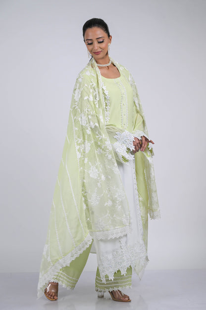 Shade Effect Mint Suit Set - A Touch of Grace and Style - #ISH-56-01