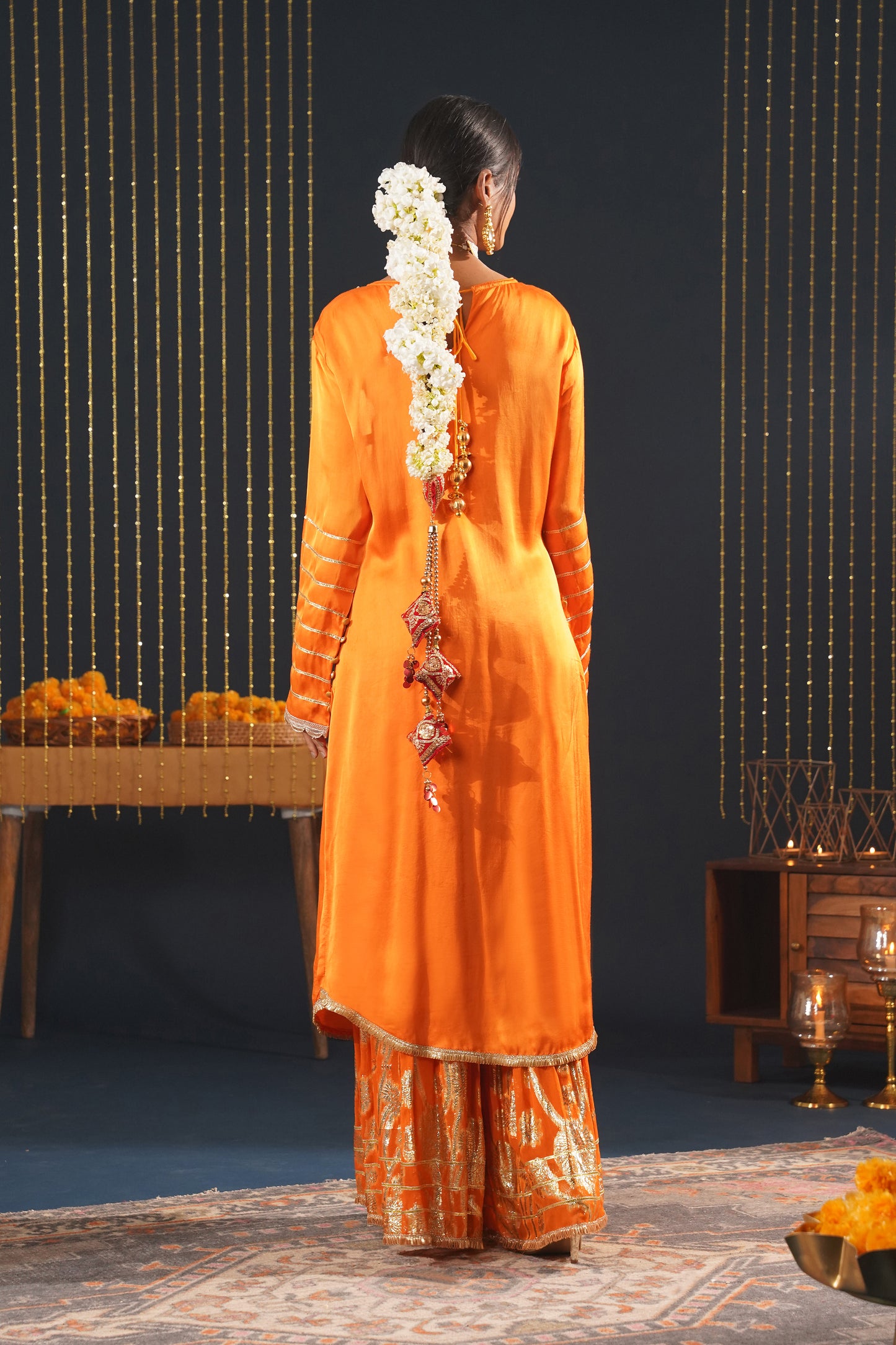 Orange Crepe Choga Suit Effortlessly Elegant - Jashn-E-Rang