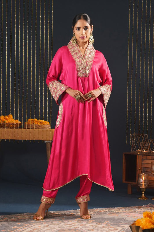 Pink Embroidered Choga Suit Set - Jashn-E-Rang