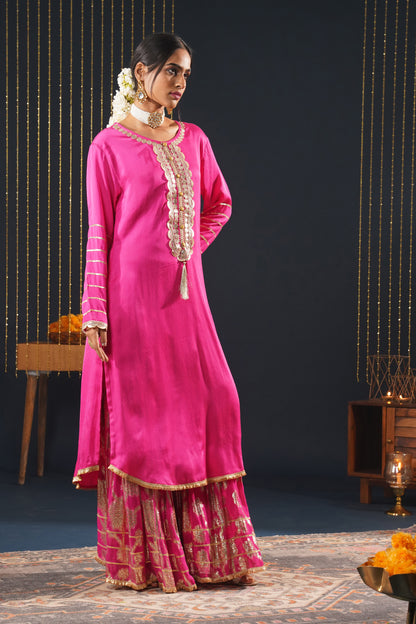 Pink Crepe Choga Suit Effortlessly Elegant - Jashn-E-Rang