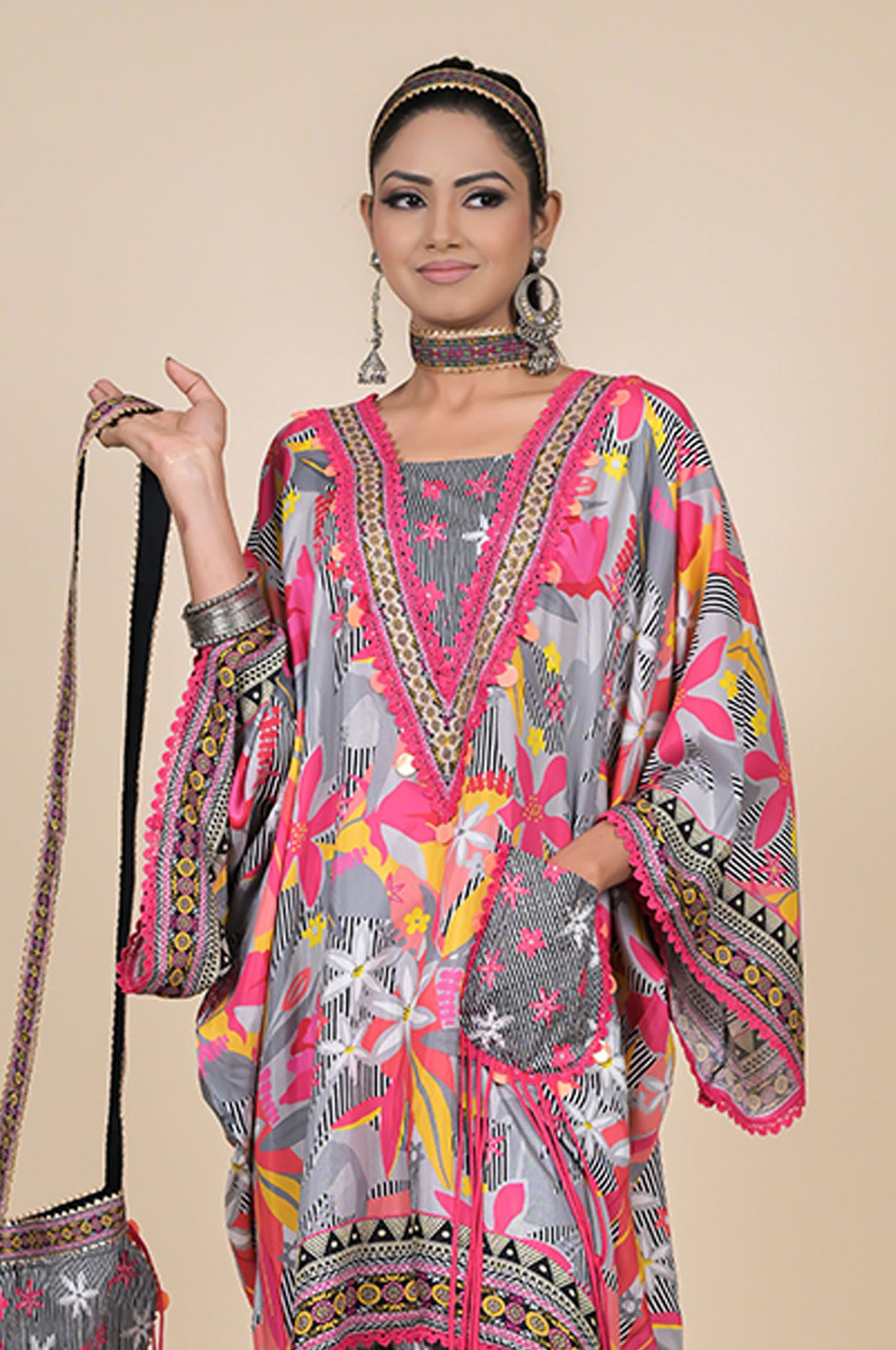 Vibrant Multicolored Bohemian Dress - Unleash Your Free Spirit - Cotton Muslin #ISH-23-01