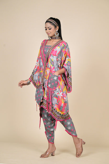 Vibrant Multicolored Bohemian Dress - Unleash Your Free Spirit - Cotton Muslin #ISH-23-01