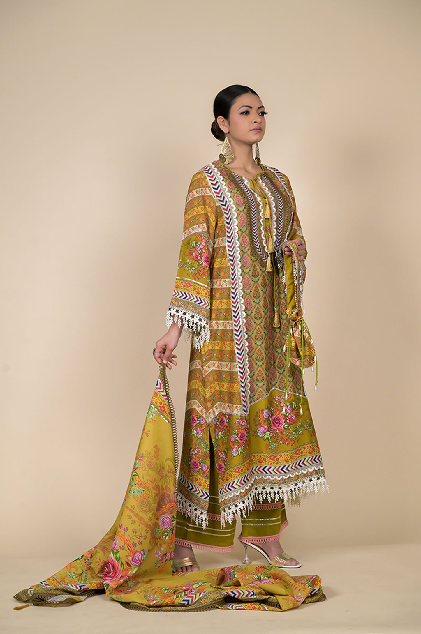 Elegant Mustard Designer Suit - Perfect for Every Occasion Cotton Muslin - #ISH-33-01