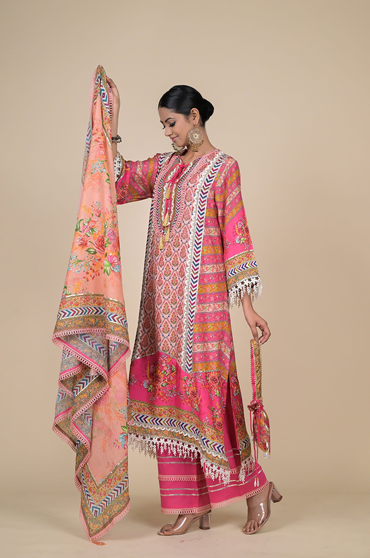 Elegant Pink Designer Suit - Perfect for Every Occasion Cotton Muslin - #ISH-33-02