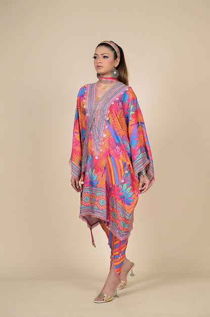 Vibrant Multicolored Bohemian Dress - Unleash Your Free Spirit - Cotton Muslin #ISH-23-02