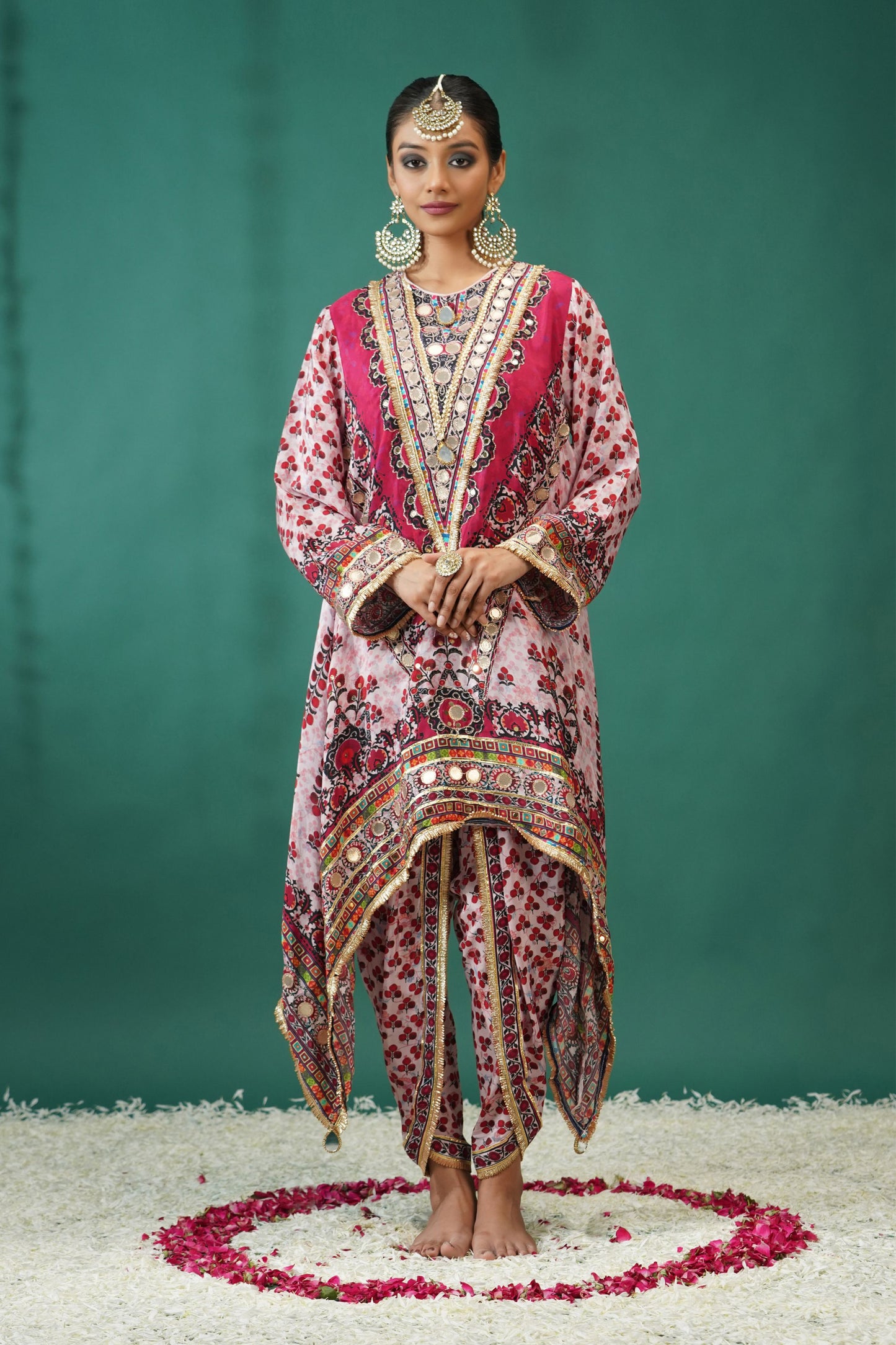 Baby Pink Handkerchief Cut Suit : Sawara Collection