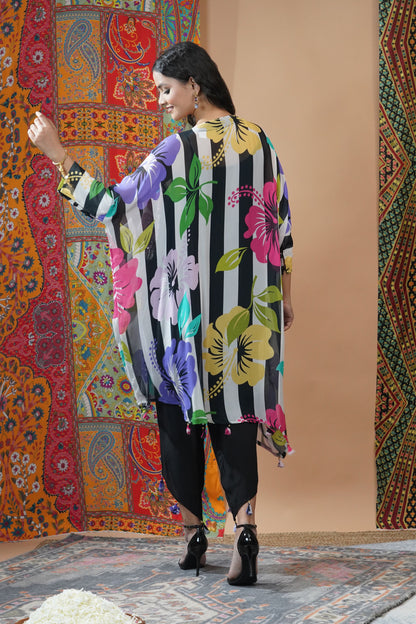 Multi Color Floral Top With tulip Pants : Sawara Collection